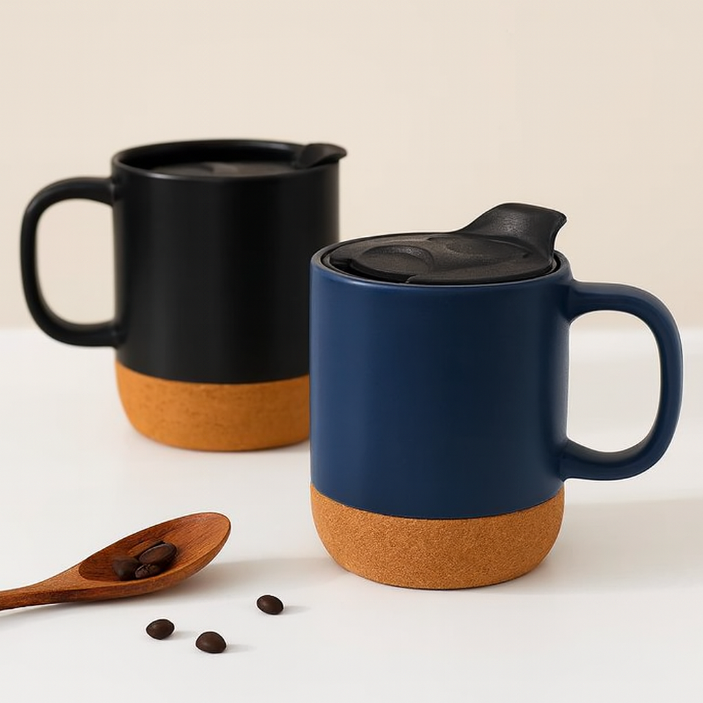 #7509 Cork Oak Coaster Ceramic Mug