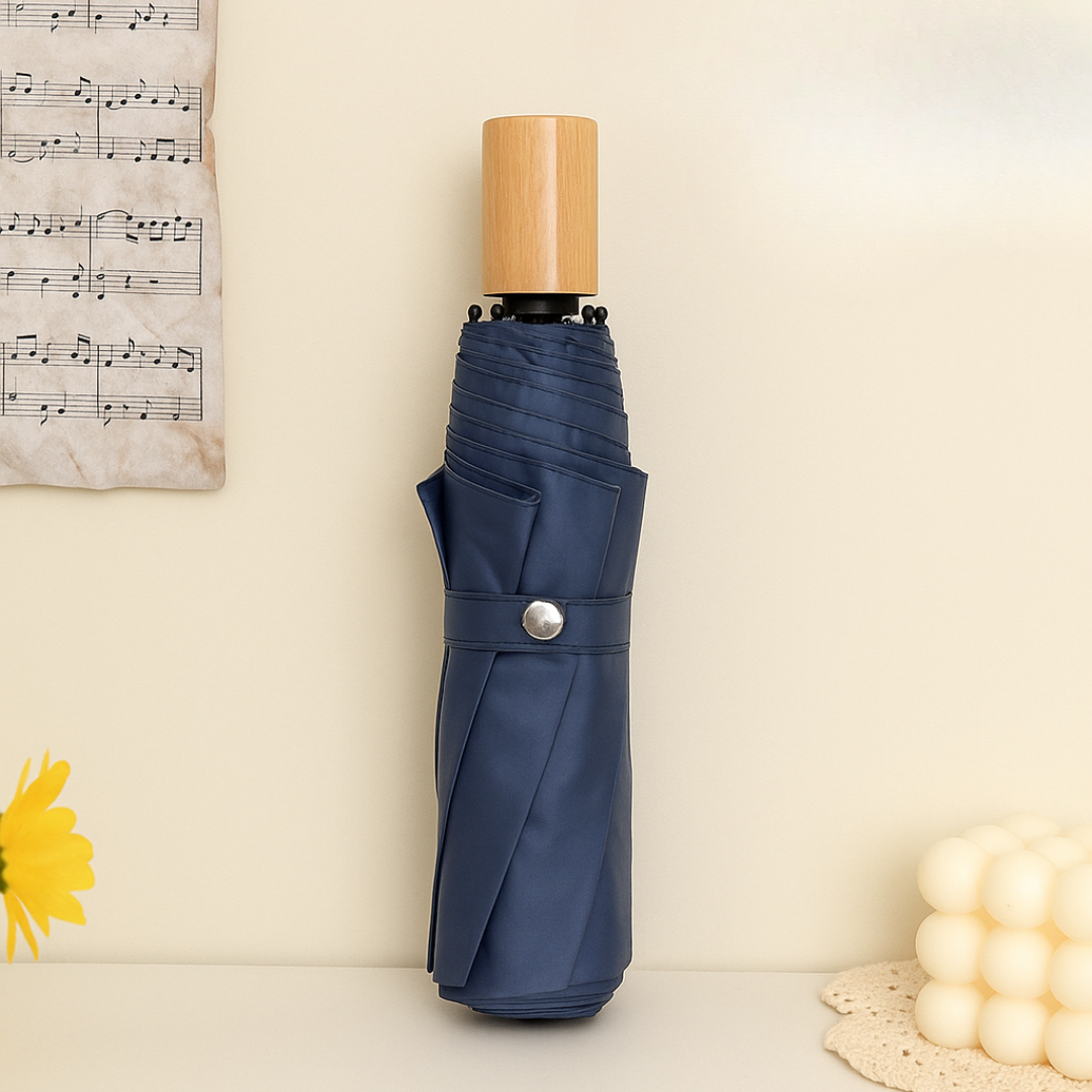 Retractable Umbrella with Wooden Designed Handle