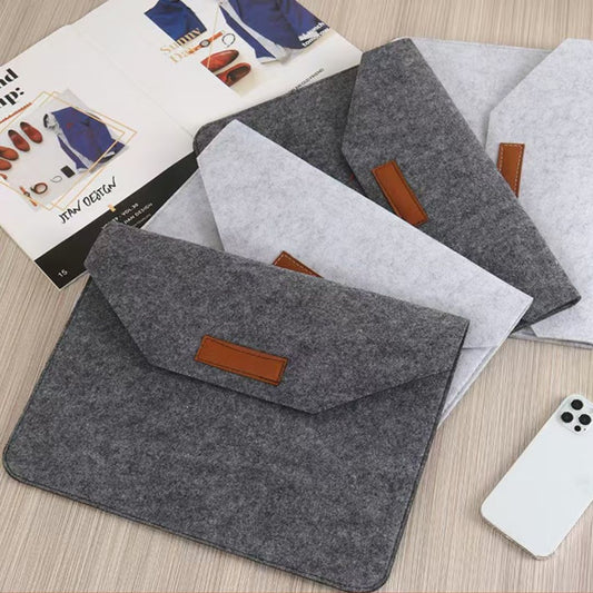 15.6inch Felt Laptop Sleeve with Pocket Organizer