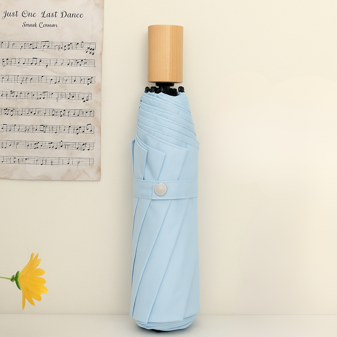 Retractable Umbrella with Wooden Designed Handle