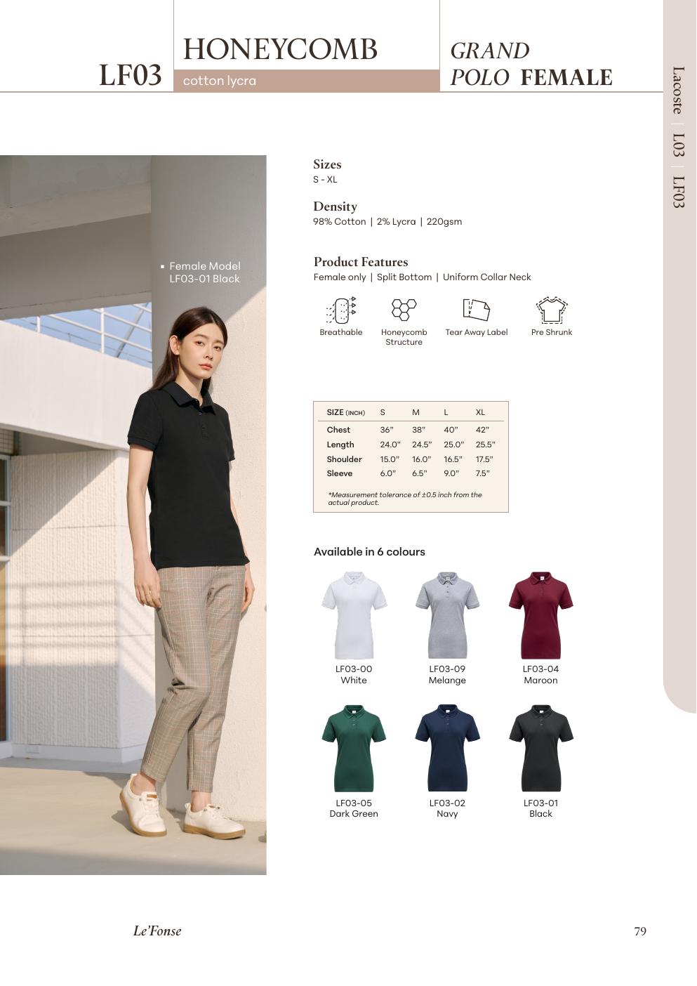 Lacoste Lycra Cotton Grand Polo 220gsm - L03 - Le'fonse corporate uniform blank Malaysia
