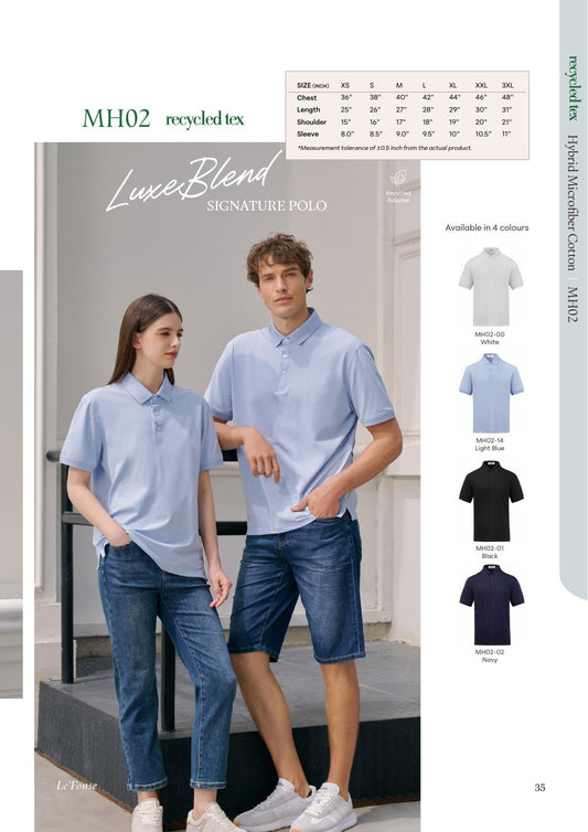 Luxeblend Signature Polo 220gsm - MH02 - Le'fonse corporate uniform blank Malaysia