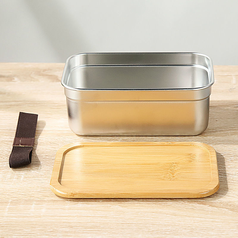 Stainless Steel Lunch Box with Bamboo Lid