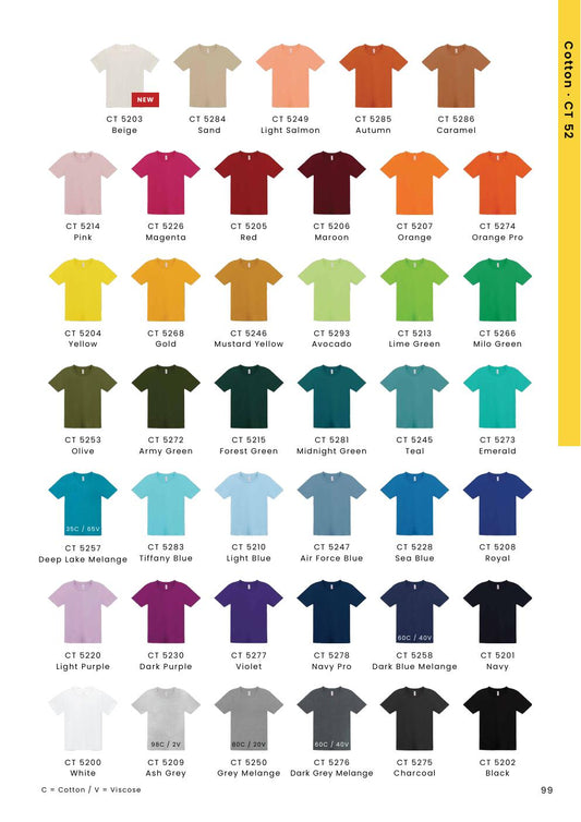 Kids Comfy Cotton Round Neck T-Shirt 160gsm - CT52 - Oren Sport corporate uniform blank Malaysia