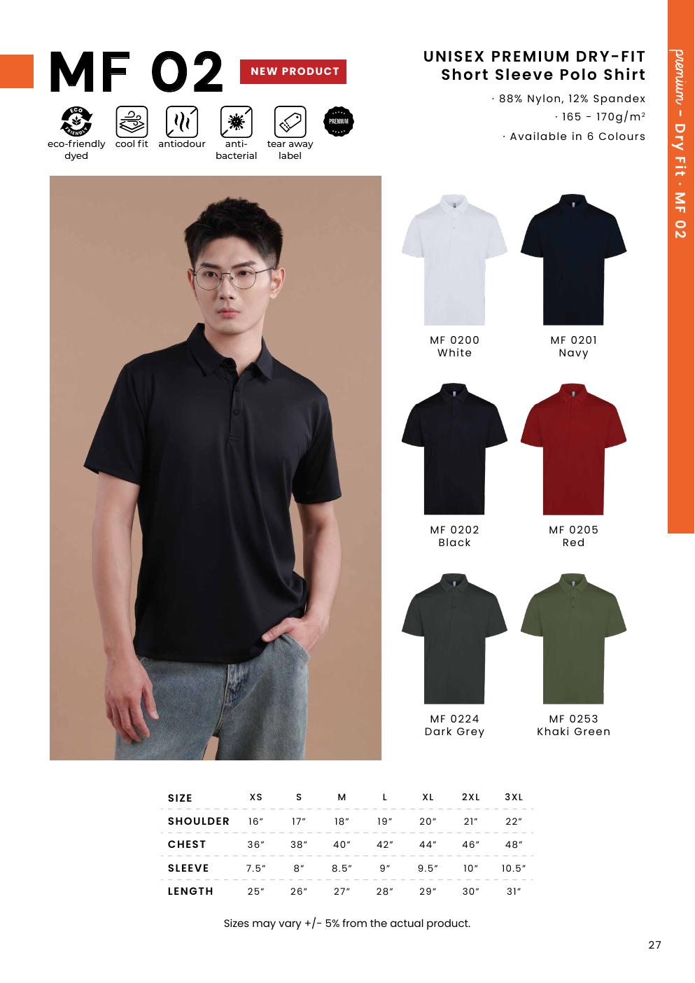Dry-Fit Polo Shirt MF02 - Oren Sport corporate uniform blank Malaysia