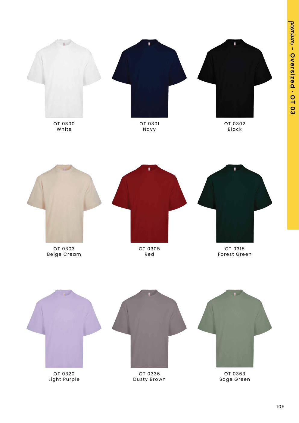Premium Oversized T-Shirt 280gsm - OT03 - Oren Sport corporate uniform blank Malaysia