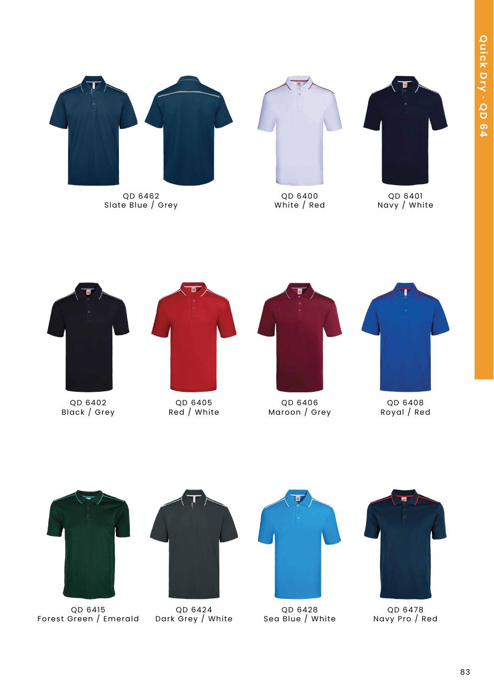 CVC Polo Shirt 200gsm - QD64 - Oren Sport corporate uniform blank Malaysia