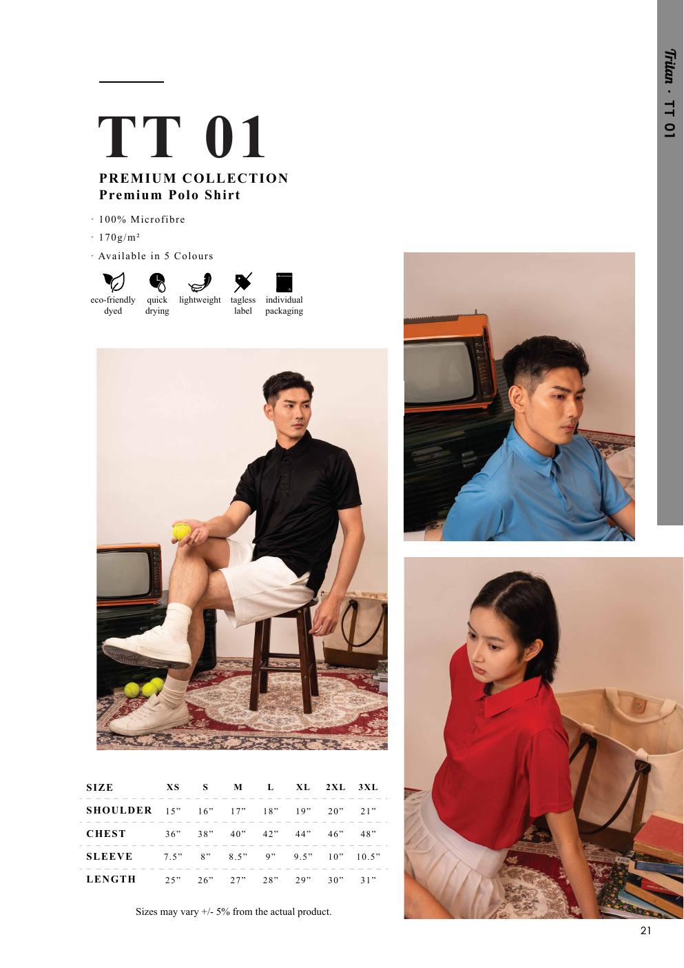 Premium Polo Shirt 170gsm - TT01 - Oren Sport corporate uniform blank Malaysia