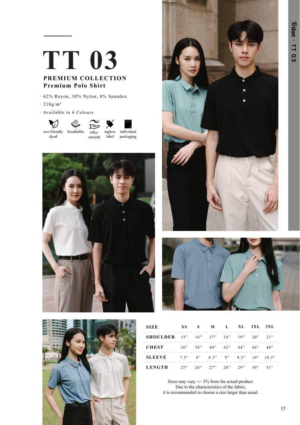 Premium Polo Shirt 210gsm - TT03 - Oren Sport corporate uniform blank Malaysia