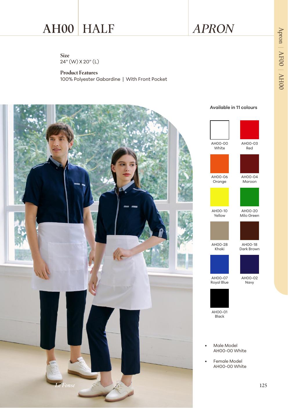 Half Body Apron Gaberdine - AH00 - Le'fonse corporate uniform blank Malaysia