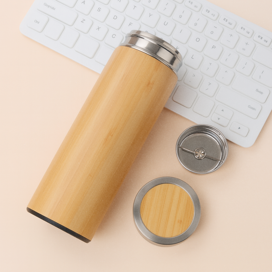 #7320 Bamboo Flask Stainless Steel Flask
