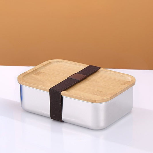 #3321 Stainless Steel Lunch Box with Bamboo Lid
