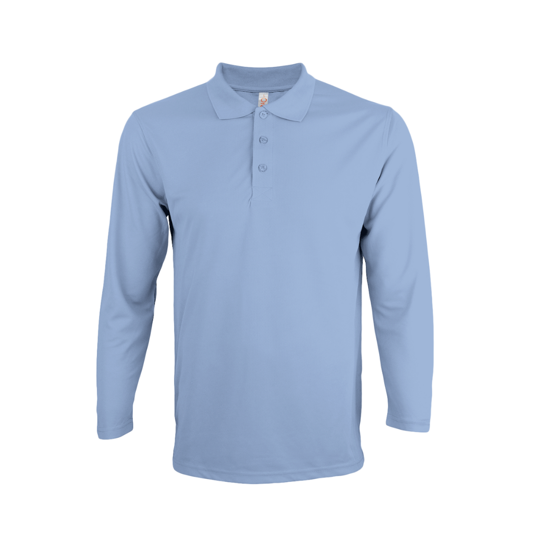 Microfibre Eyelet Long Sleeve Polo Shirt (160gsm) - QD67