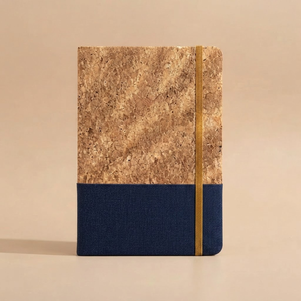#M008 Cork Oak PU Leather Notebook