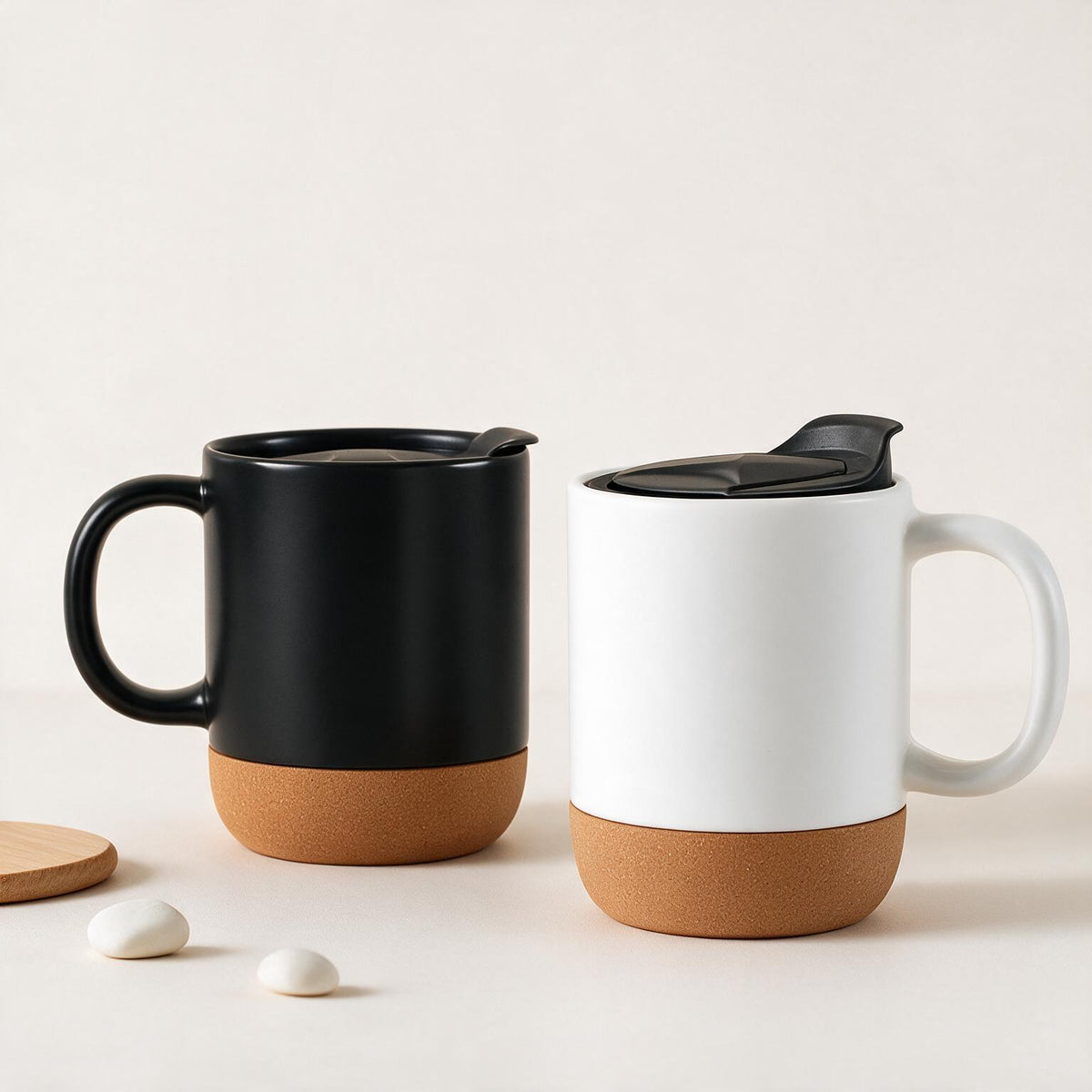 #GM910 Cork Oak Coaster Ceramic Mug