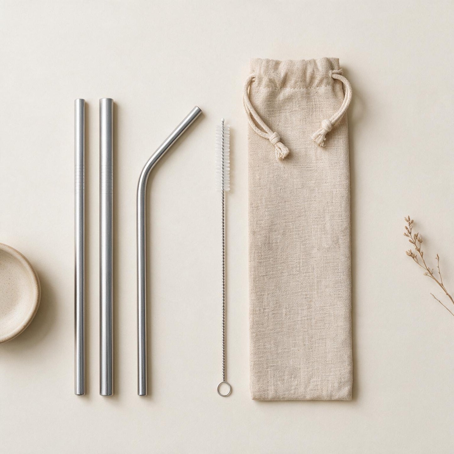 #M10 Five Piece Stainless Steel Straw Set