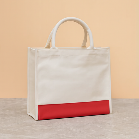 Laminated Canvas Zipper Tote Bag.