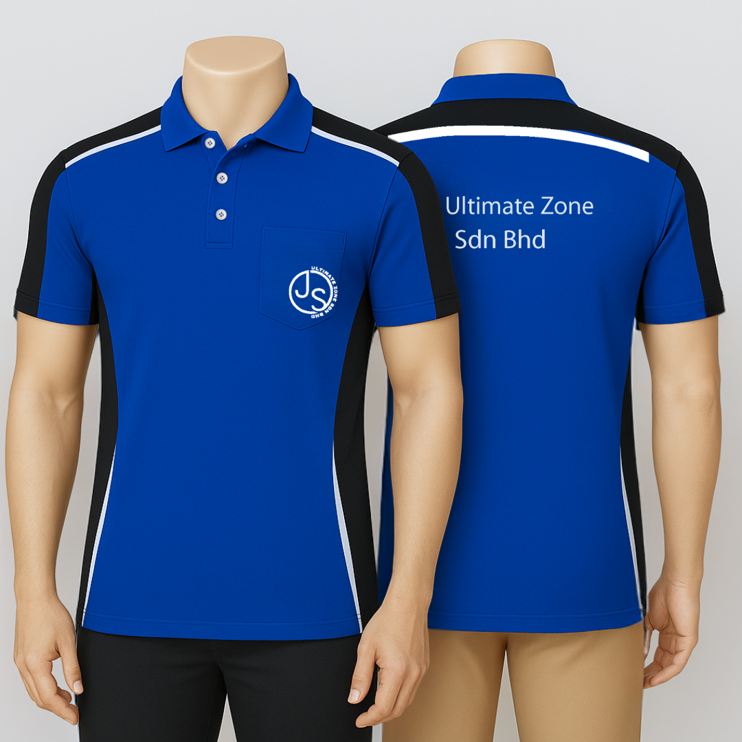 Royal Blue Honeycomb Polo (L11-07) - With Add On Front Pocket