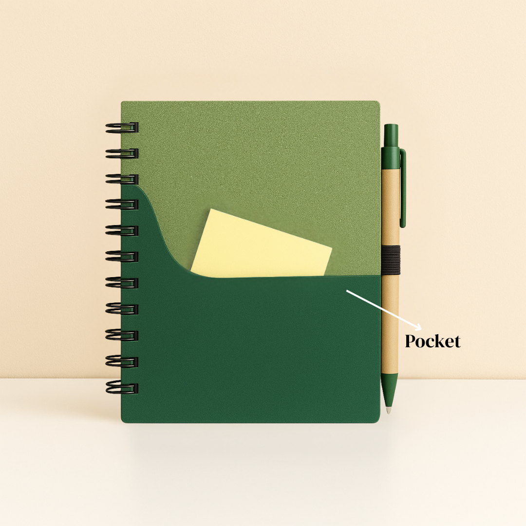 #7894 Eco Notebook with Pen & Pocket - Gaia Gifts Co
