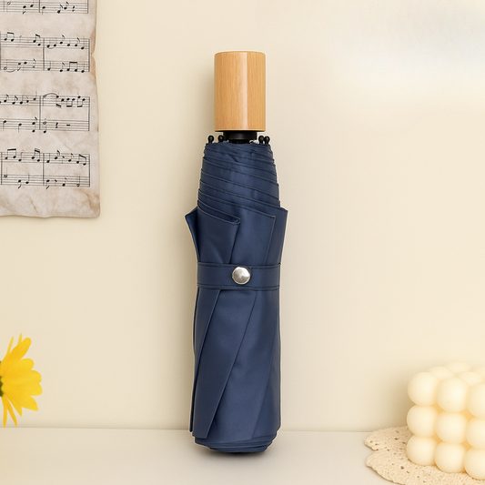 Retractable Umbrella with Wooden Designed Handle