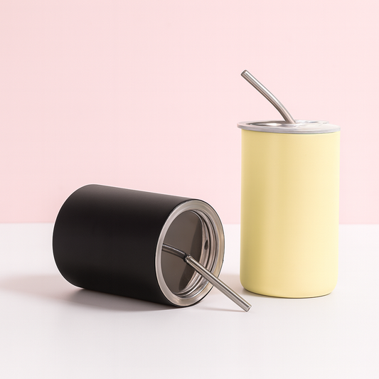 #7713 Stainless Steel Thermo Mug with Straw