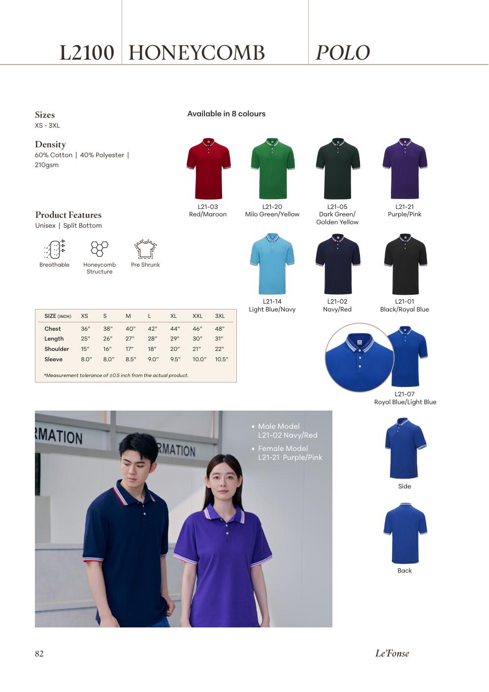 Lacoste CVC Polo L2100 Series 210gsm - L2100 - Le'fonse corporate uniform blank Malaysia