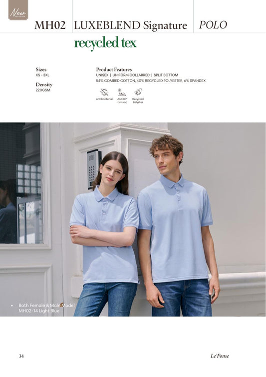 Luxeblend Signature Polo 220gsm - MH02 - Le'fonse corporate uniform blank Malaysia