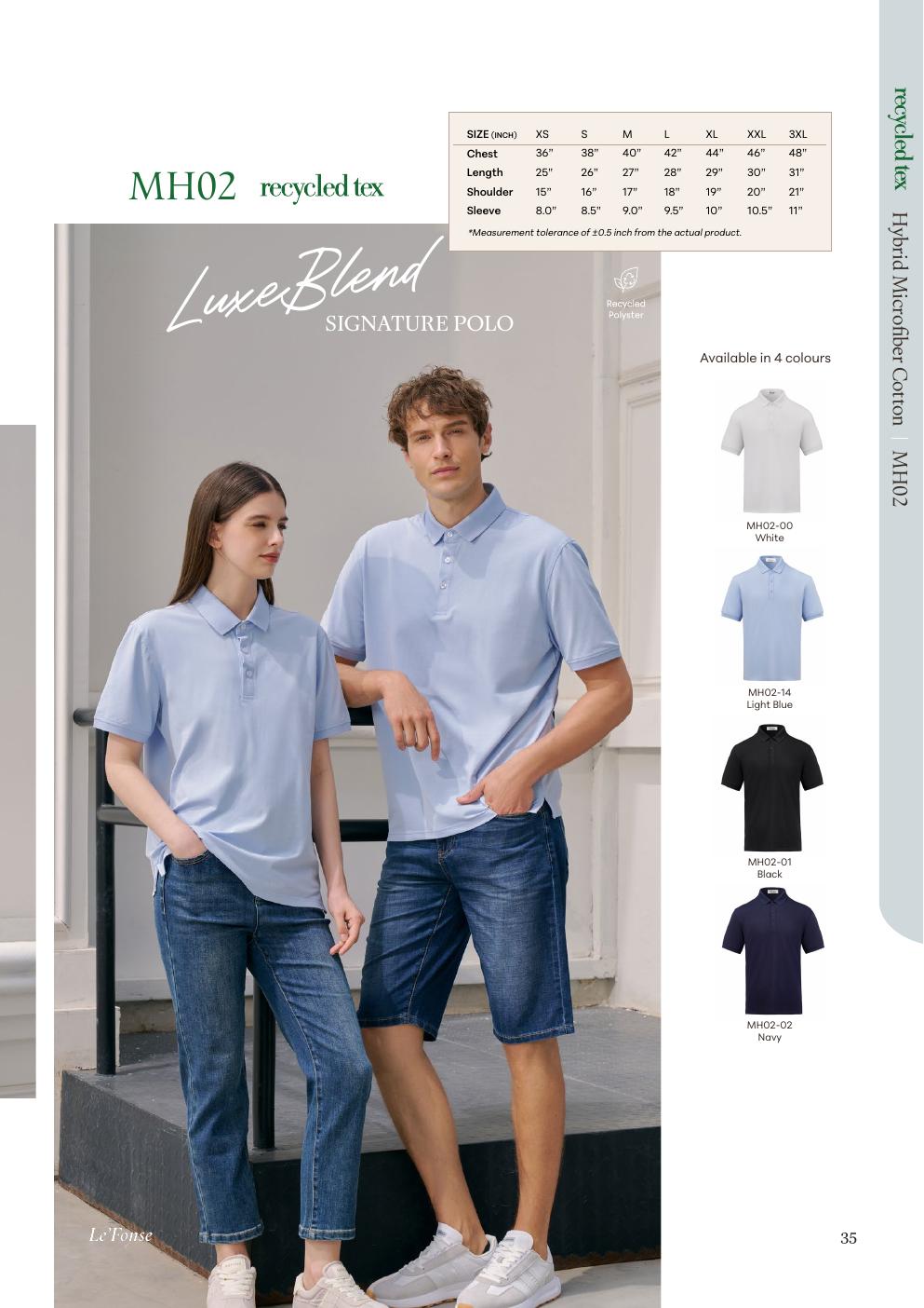 Luxeblend Signature Polo 220gsm - MH02 - Le'fonse corporate uniform blank Malaysia