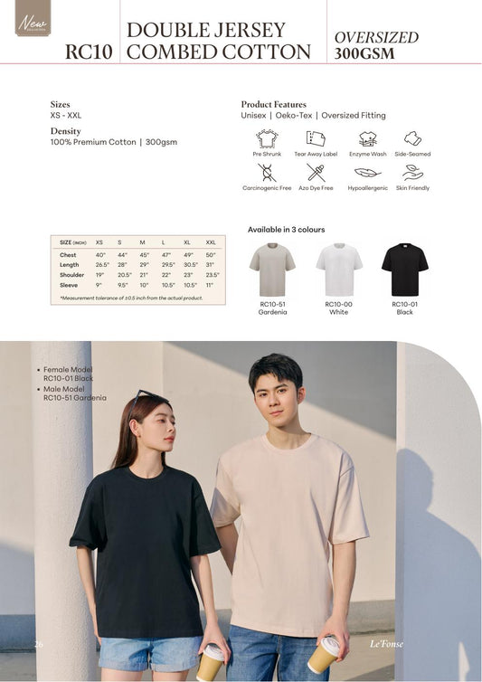 Side-Seam Oversized Roundneck 300gsm - RC10 - Le'fonse corporate uniform blank Malaysia