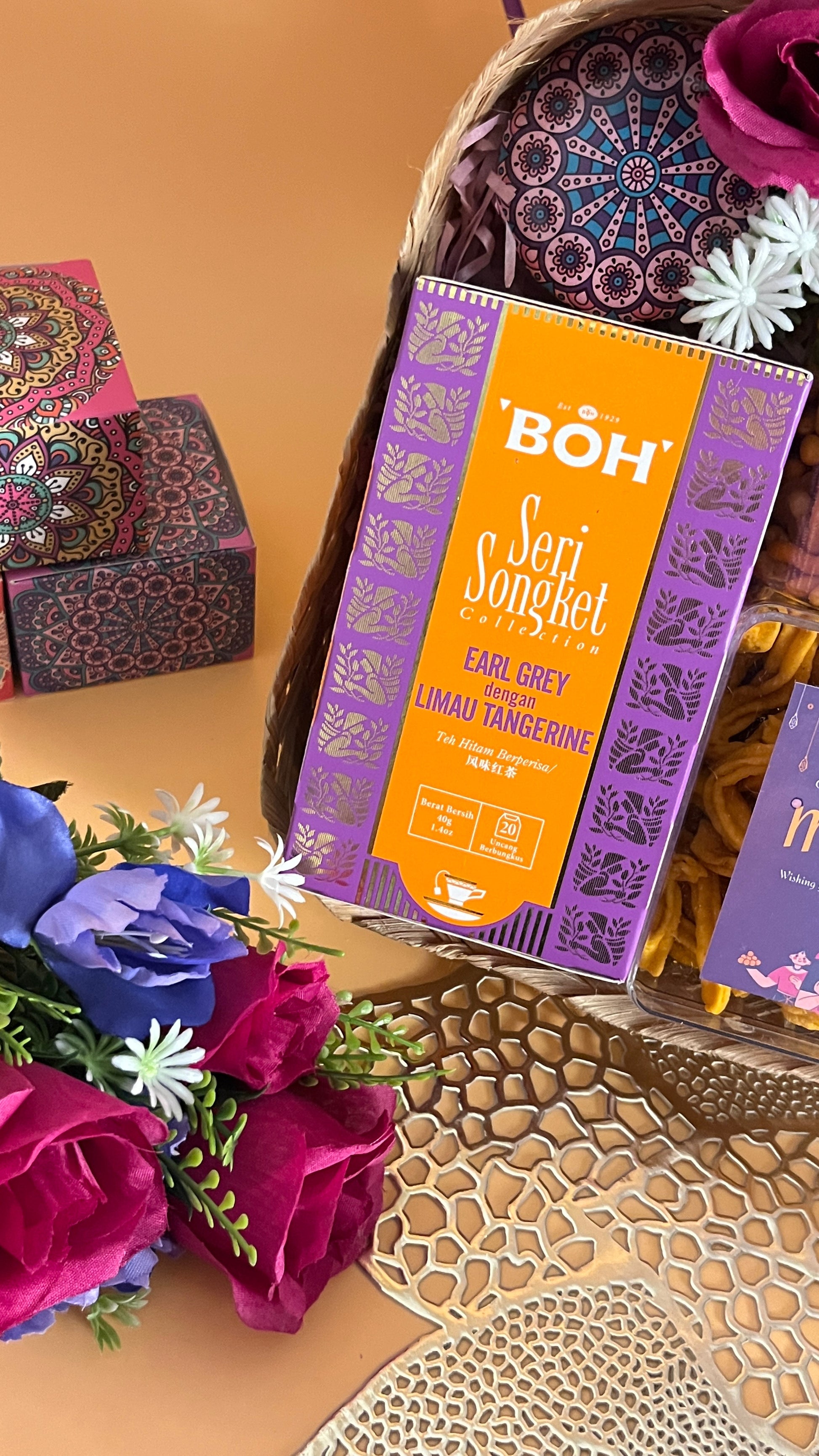 close up shot of BOH Tea box in Deepavali Gift Set