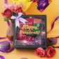 Front shot of square box deepavali gift set with colourful props