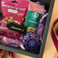 another top down close up shot of the Diwali snacks in the gift box