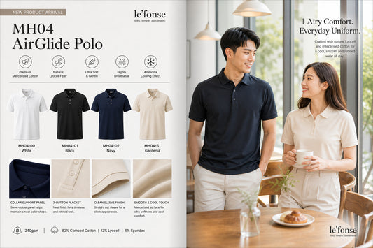 AirGlide Polo 240gsm - MH04 - Le'fonse corporate uniform blank Malaysia