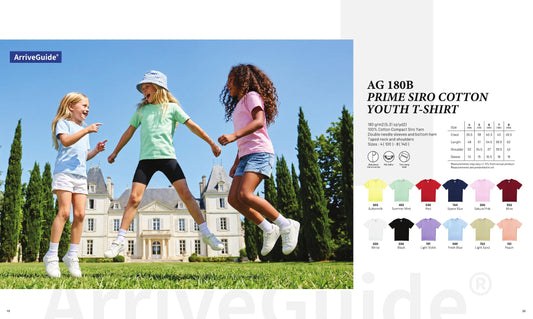 Prime Siro Cotton Youth T-Shirt 180gsm - AG180B