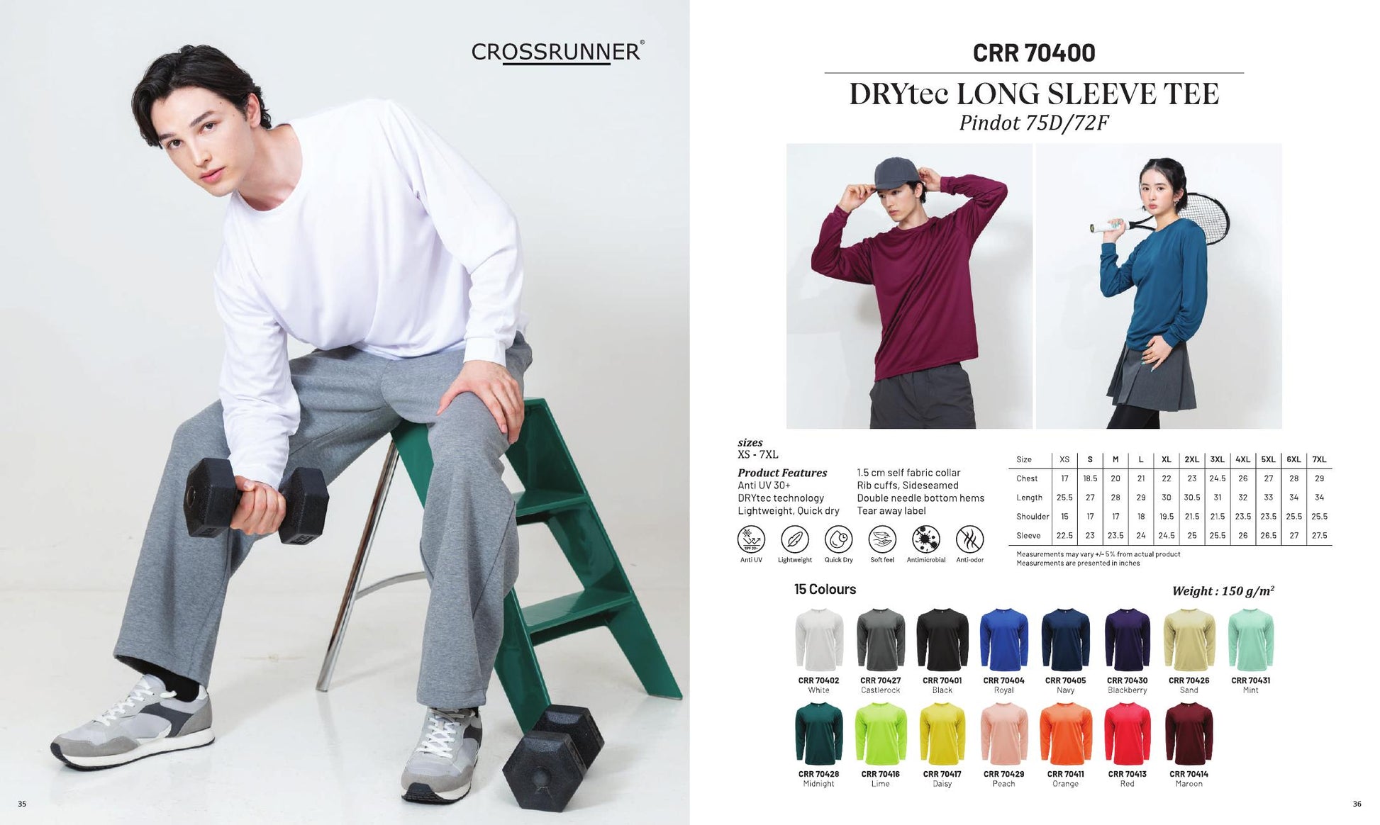 DRYtec Long Sleeve Tee 150gsm - CRR70400