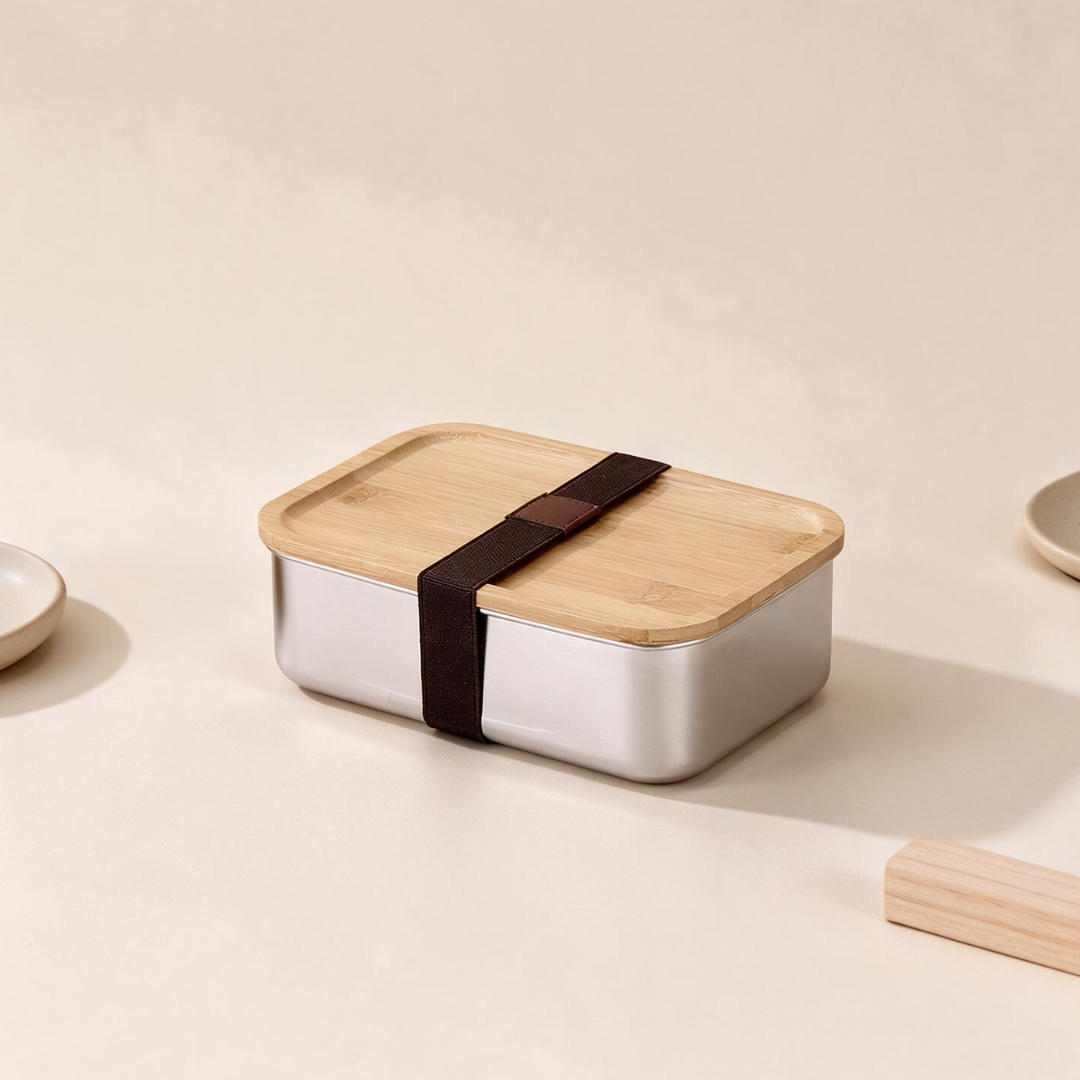 #S21 Stainless Steel Lunch Box with Bamboo Lid