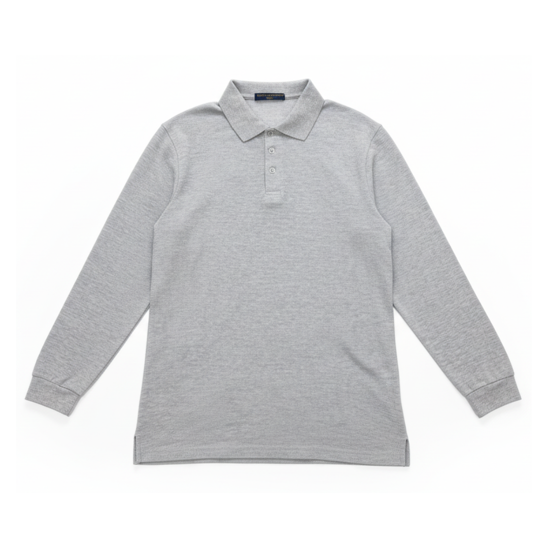 Long Sleeve Honeycomb Cotton Polo Shirt (220gsm) - NHB24400