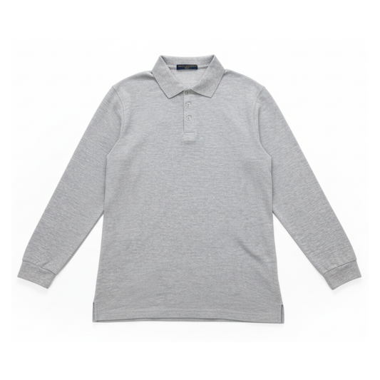 Long Sleeve Honeycomb Cotton Polo Shirt (220gsm) - NHB24400