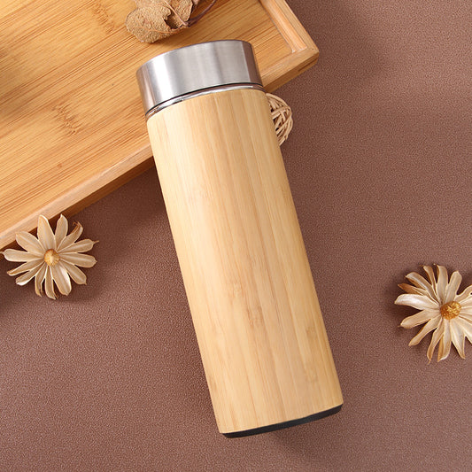 #7320 Bamboo Flask Stainless Steel Flask