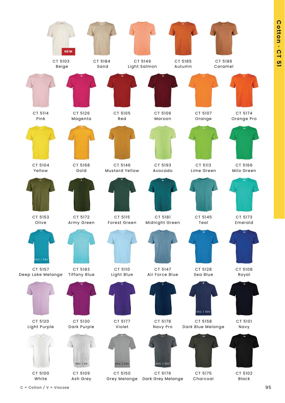 Comfy Cotton Round Neck T-Shirt 160gsm - CT51 - Oren Sport corporate uniform blank Malaysia