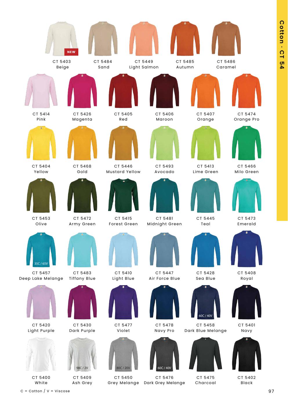 Comfy Cotton Round Neck Long Sleeve T-Shirt 160gsm - CT54 - Oren Sport corporate uniform blank Malaysia