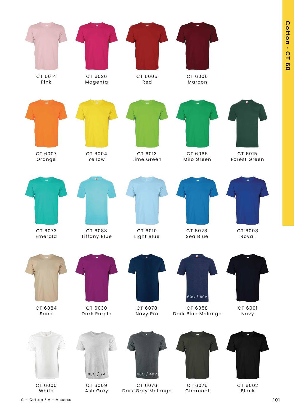 Superior Cotton Round Neck T-Shirt 180gsm - CT6000 - Oren Sport corporate uniform blank Malaysia
