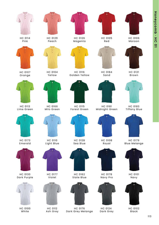CVC Honeycomb Polo Shirt 220-230gsm - HC01 - Oren Sport corporate uniform blank Malaysia
