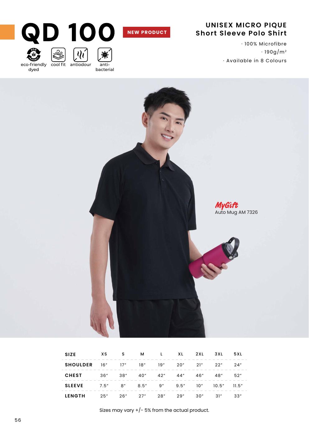 Micro Pique Polo Shirt QD100 - Oren Sport corporate uniform blank Malaysia