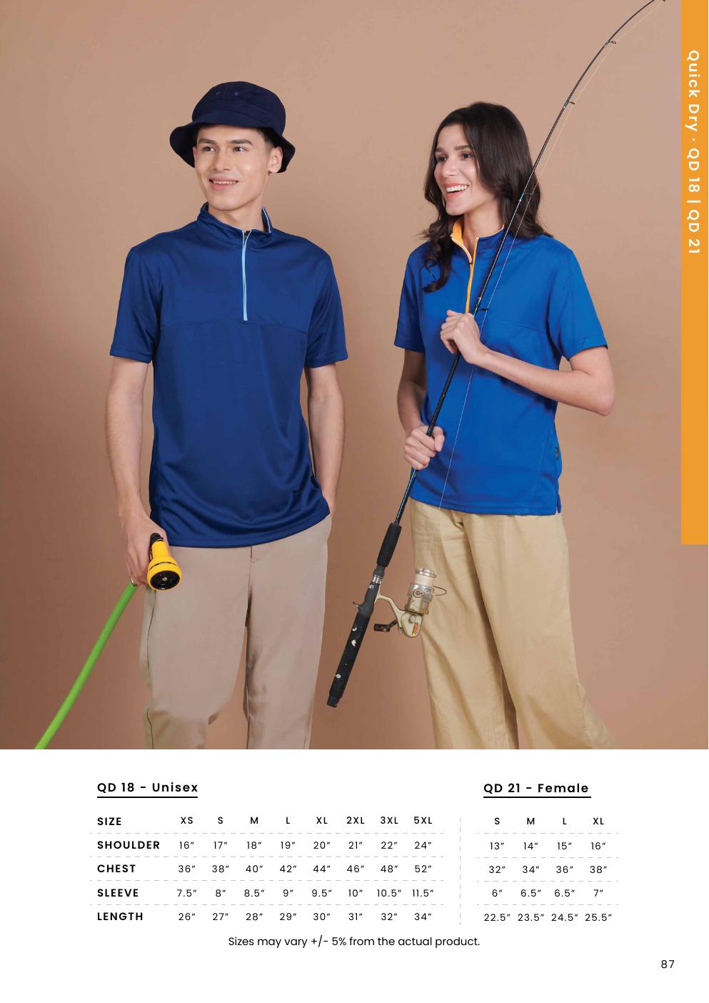 Microfibre Half-Zip Mock Neck T-Shirt 170gsm - QD18 - Oren Sport corporate uniform blank Malaysia