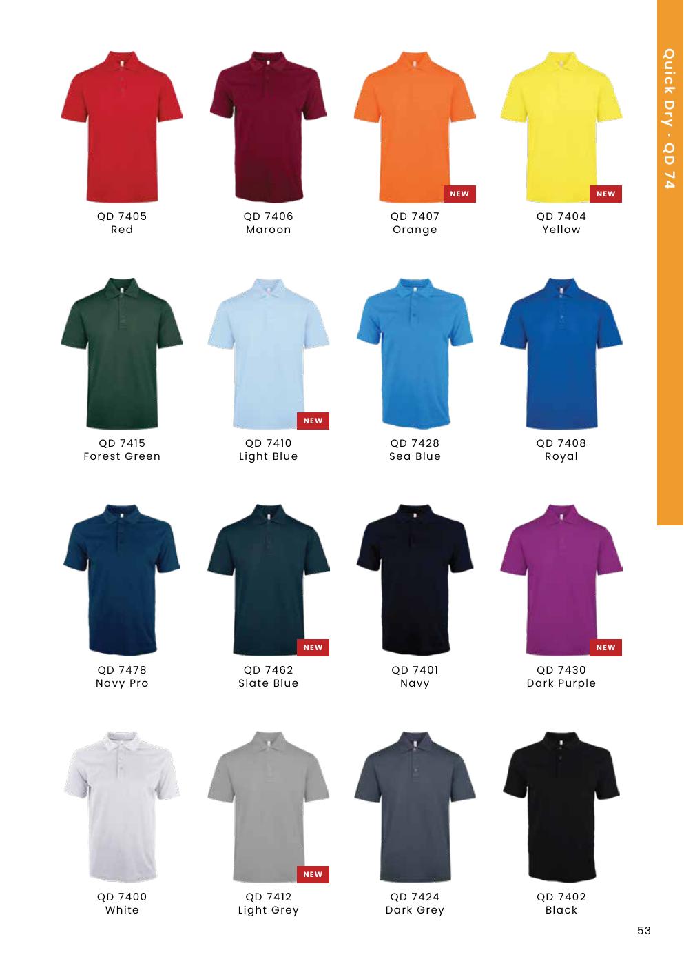 CVC Polo Shirt 200gsm - QD74 - Oren Sport corporate uniform blank Malaysia