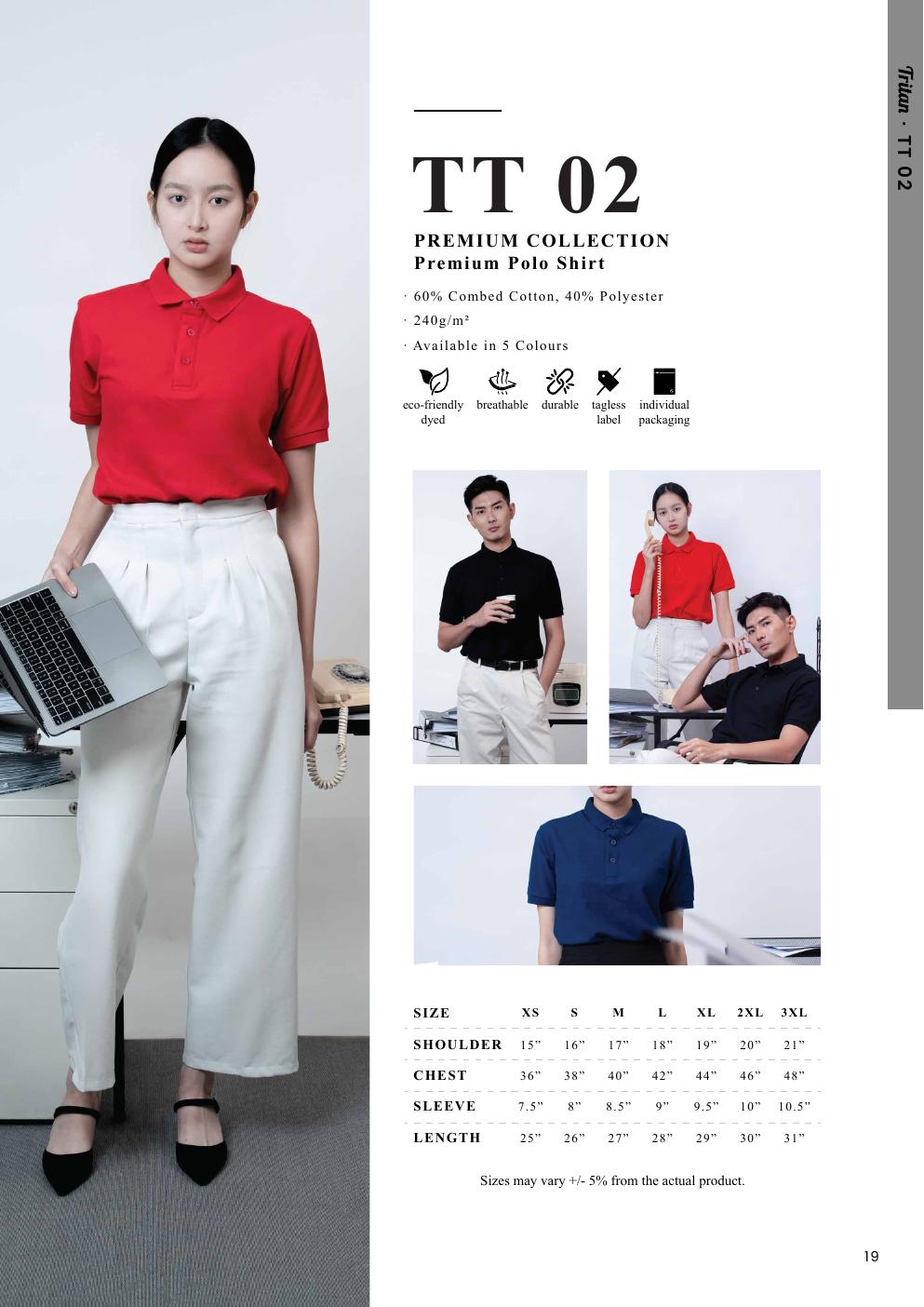 Premium Polo Shirt 240gsm - TT02 - Oren Sport corporate uniform blank Malaysia