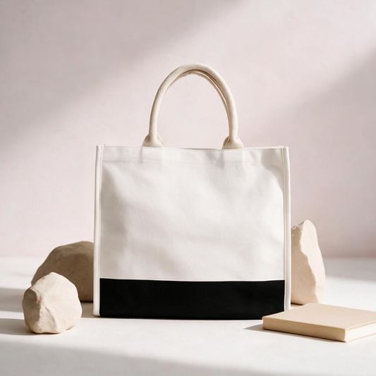 #M11 Laminated Canvas Zipper Tote Bag