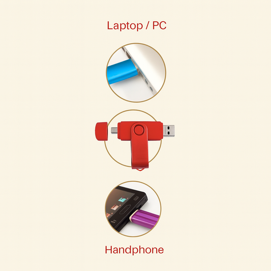 #7814 USB Flash Drive with Type C (16GB) - Gaia Gifts Co