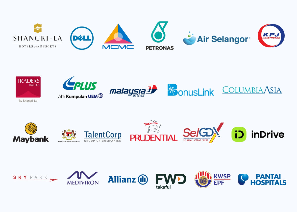 Gaia Gifts Co Malaysia corporate clients — Sunway Group, OCBC, AirAsia, Boston Consulting Group, Taylor's, KPMG, Hitachi, and more